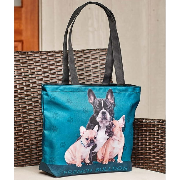 Large Totes For Women Little Brown French Bulldog Leather Hand Totes Bag Causal Handbags Zipped Shoulder Organizer For Lady Girls Womens Outdoor Shoulder Bag 